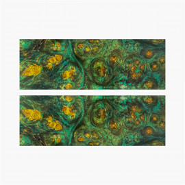 Plaquettes loupe d'amboine stabilisée - BLEU