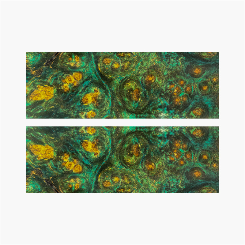 Plaquettes loupe d'amboine stabilisée - BLEU