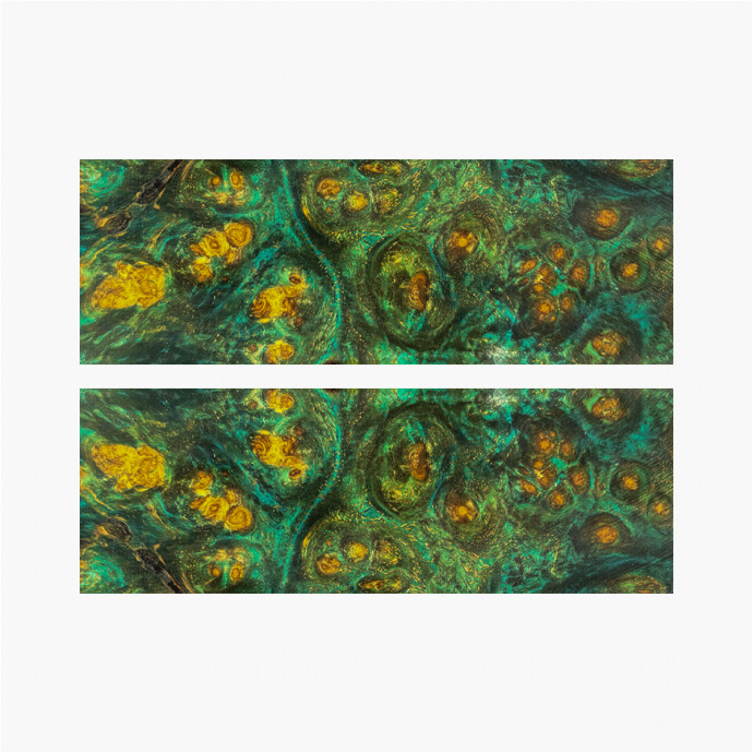 Plaquettes loupe d'amboine stabilisée - BLEU