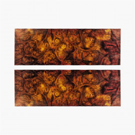 Plaquettes loupe d'amboine stabilisée - ROUGE