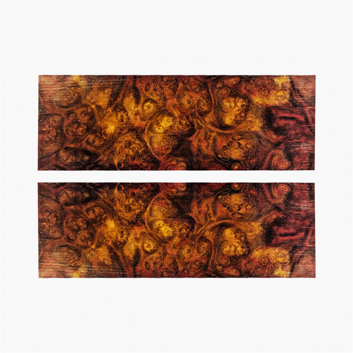 Plaquettes loupe d'amboine stabilisée - ROUGE