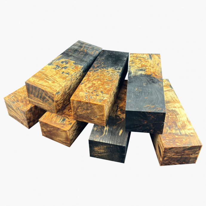 Bloc bouleau madré stabilisé - Noir / Naturel