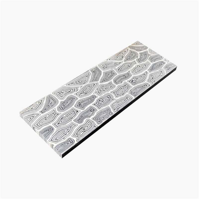 Plakette G10 - Welle - Schwarz Weiß