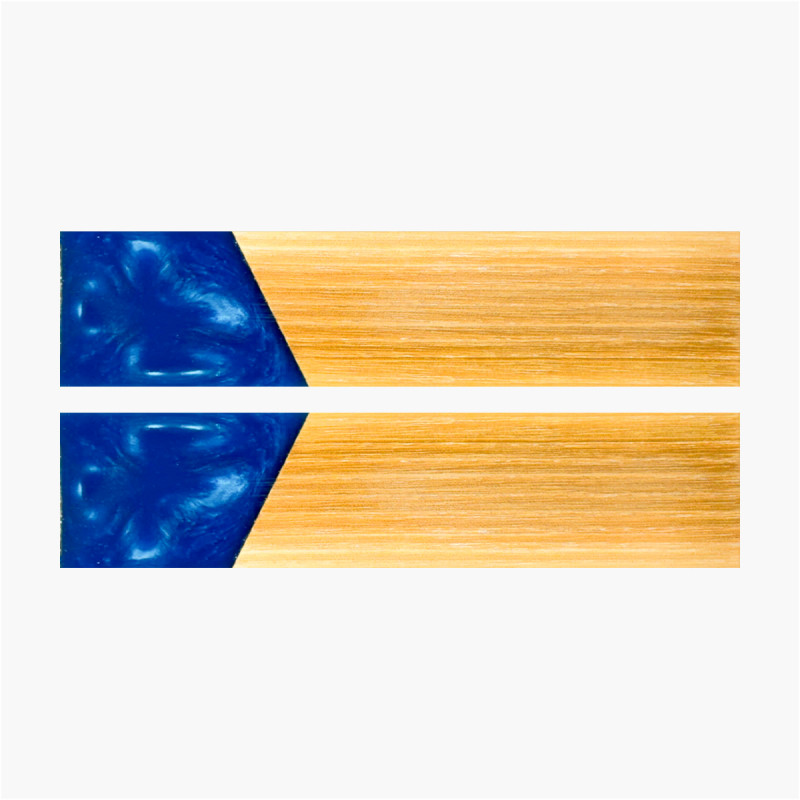 Hybrid wood scales - Stabilized Ash - Blue resin mitre