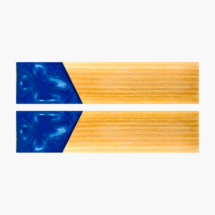 Hybrid wood scales - Stabilized Ash - Blue resin mitre