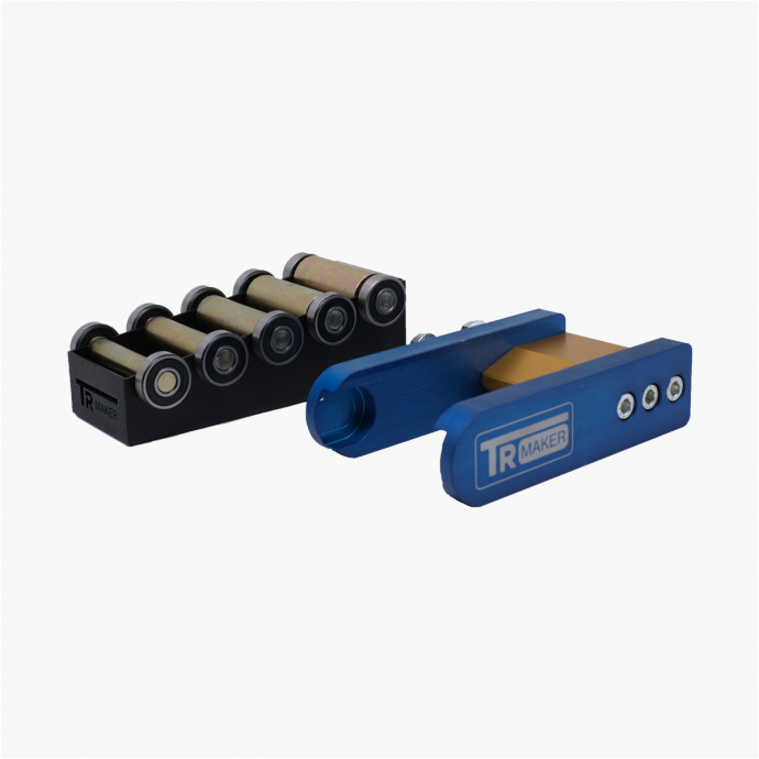 Metal roller set for knifemaking backstand