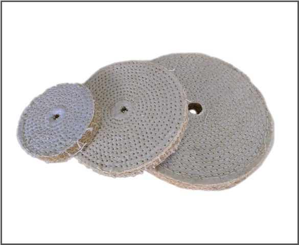 Disque de polissage en coton cousu D. 200 x 25 x Al. 16 mm